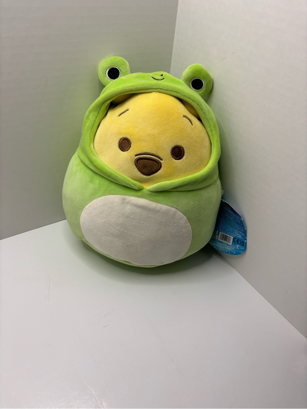 Squishmallow Winnie the Pooh, in Wendy the frog costume 8”